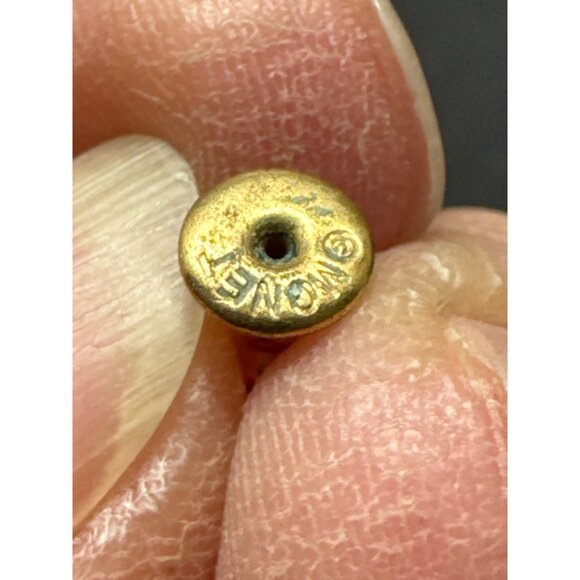 Vintage Monet Gold-Tone Crystal Octagon Stud Earrings Art Deco - Picture 8 of 8